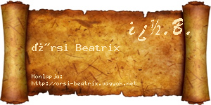 Örsi Beatrix névjegykártya