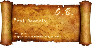 Örsi Beatrix névjegykártya