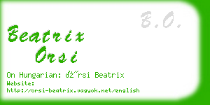 beatrix orsi business card